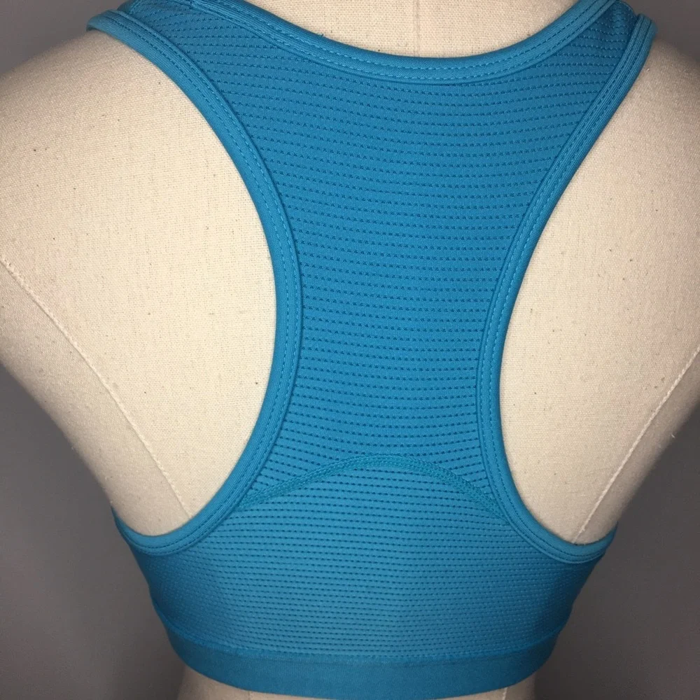 NIKE Turquoise Blue Racer Back Mesh Sports Bra XS Athletic Yoga Sporty